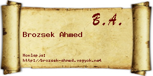 Brozsek Ahmed névjegykártya
